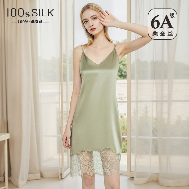 Lace Dress - 19모미 멀베리 실크 소재의 여성용 섹시한