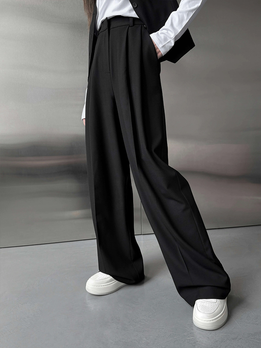 Tailored Trouser Wide - 여성용 정장 바지, 와이드 레그, 하이웨이스트,