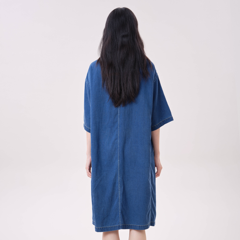 MOVEUP 리오셀 데님 드레스 폴로 칼라 하트 고양이 - Midi Dress 리뷰 및 가격