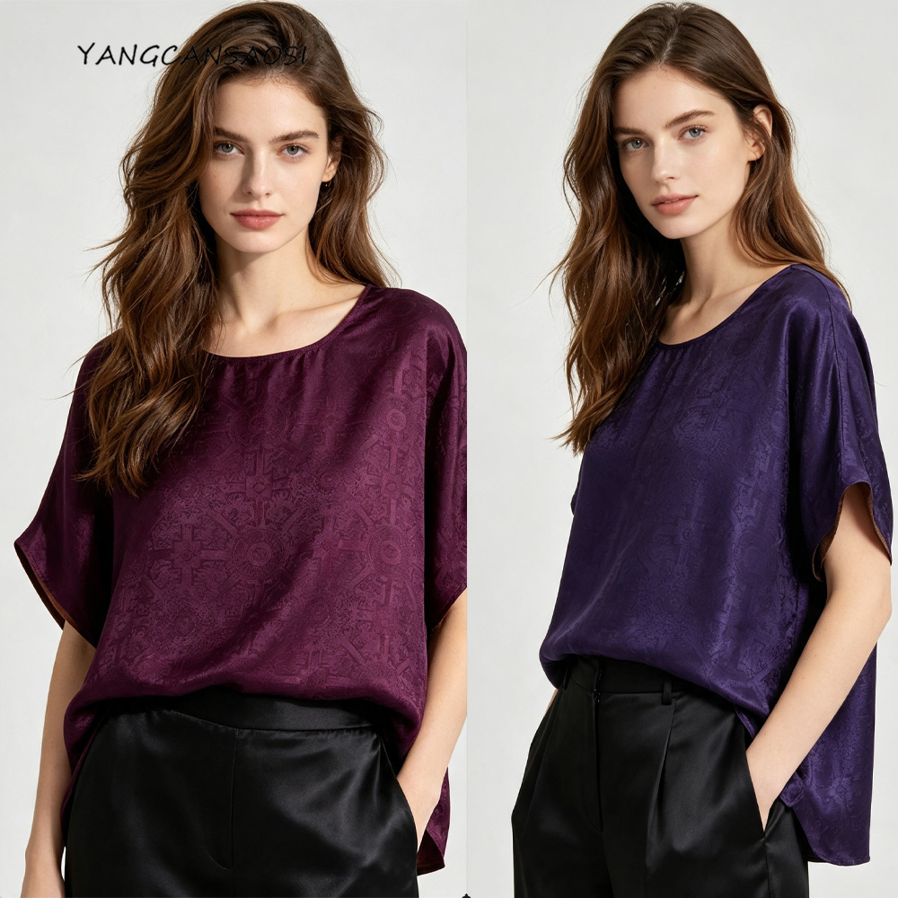 플러스 사이즈 여성 캐주얼 여름 신상품 100% 천연  - Silk Blouse 리뷰 및 가격