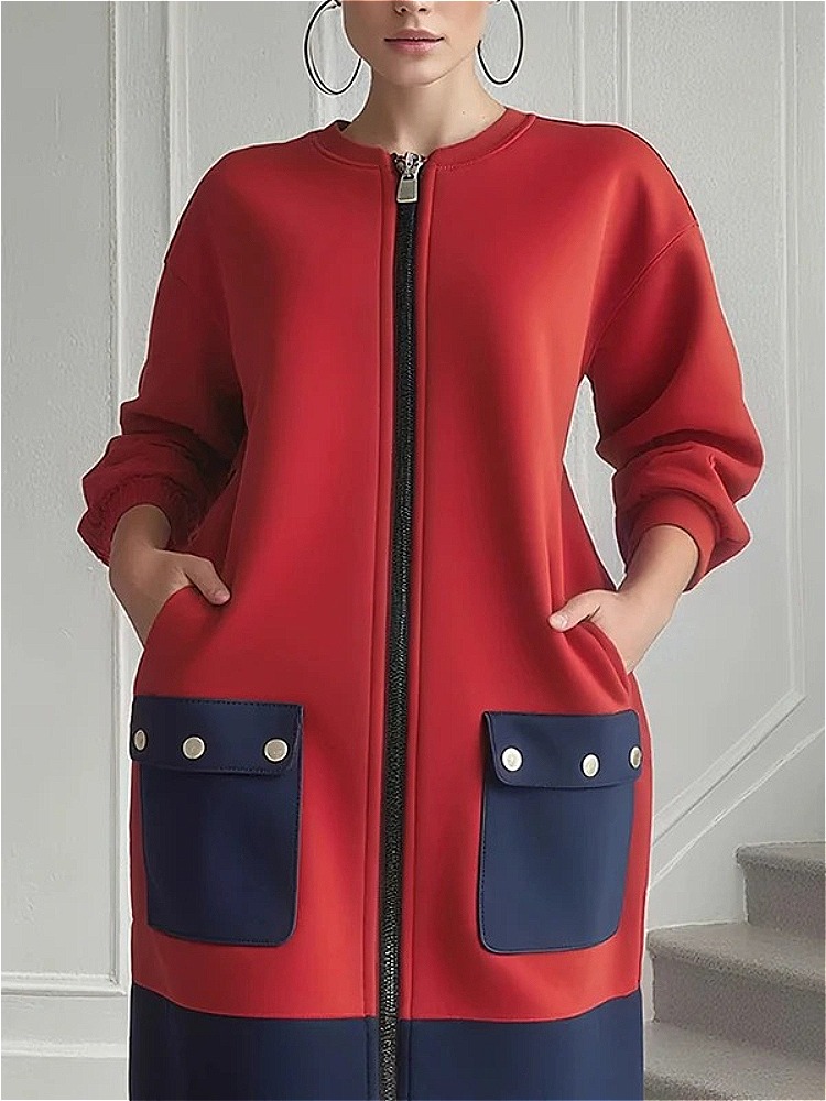 모디걸 대비색 긴 소매 드레스 여성용 겨울 봄 2025 - Women'S Red Formal Wear 리뷰 및 가격