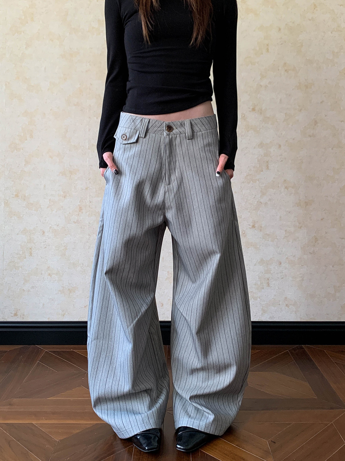 미국 스타일의 남성 및 여성용 플리츠 와이드 레그 캐주 - Tailored Trouser Wide 리뷰 및 가격